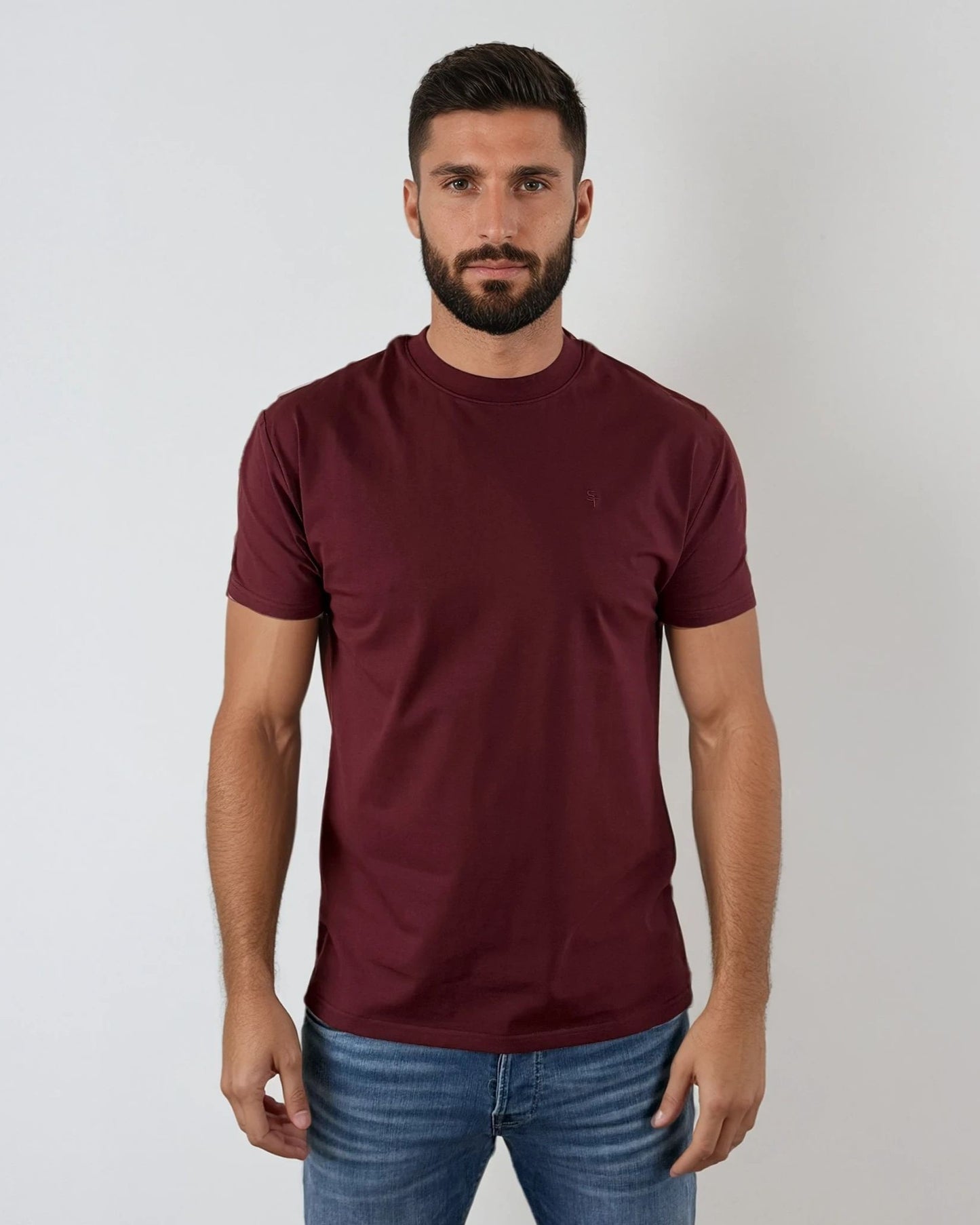 3 Pack Muscle Fit T-Shirt Bundle - White, Wine, Black