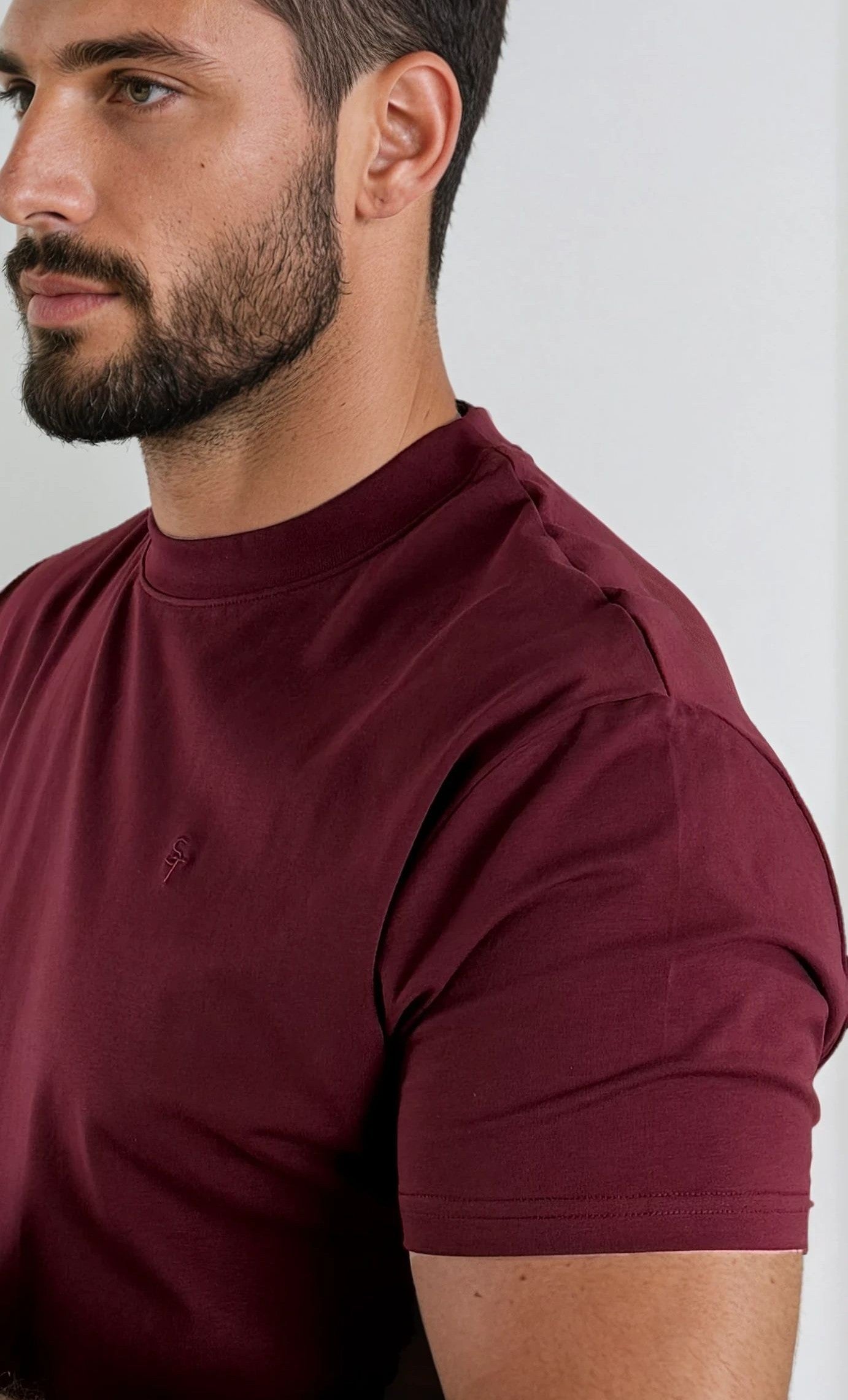 3 Pack Muscle Fit T-Shirt Bundle - White, Wine, Black